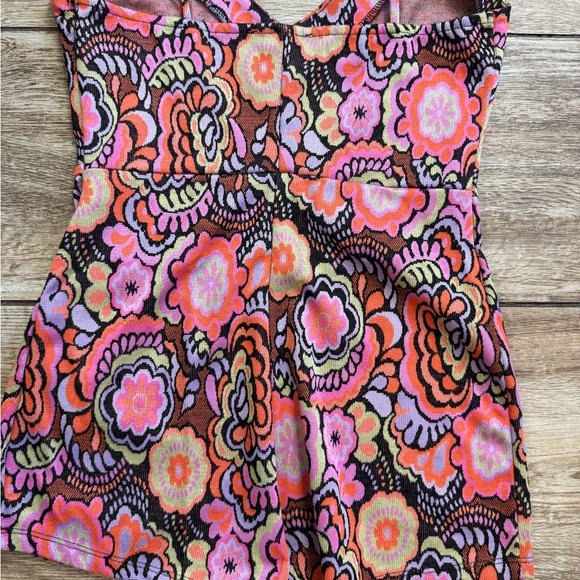Zara Floral Print Romper Retro Size Small One piece Jumpsuit - Picture 5 of 16